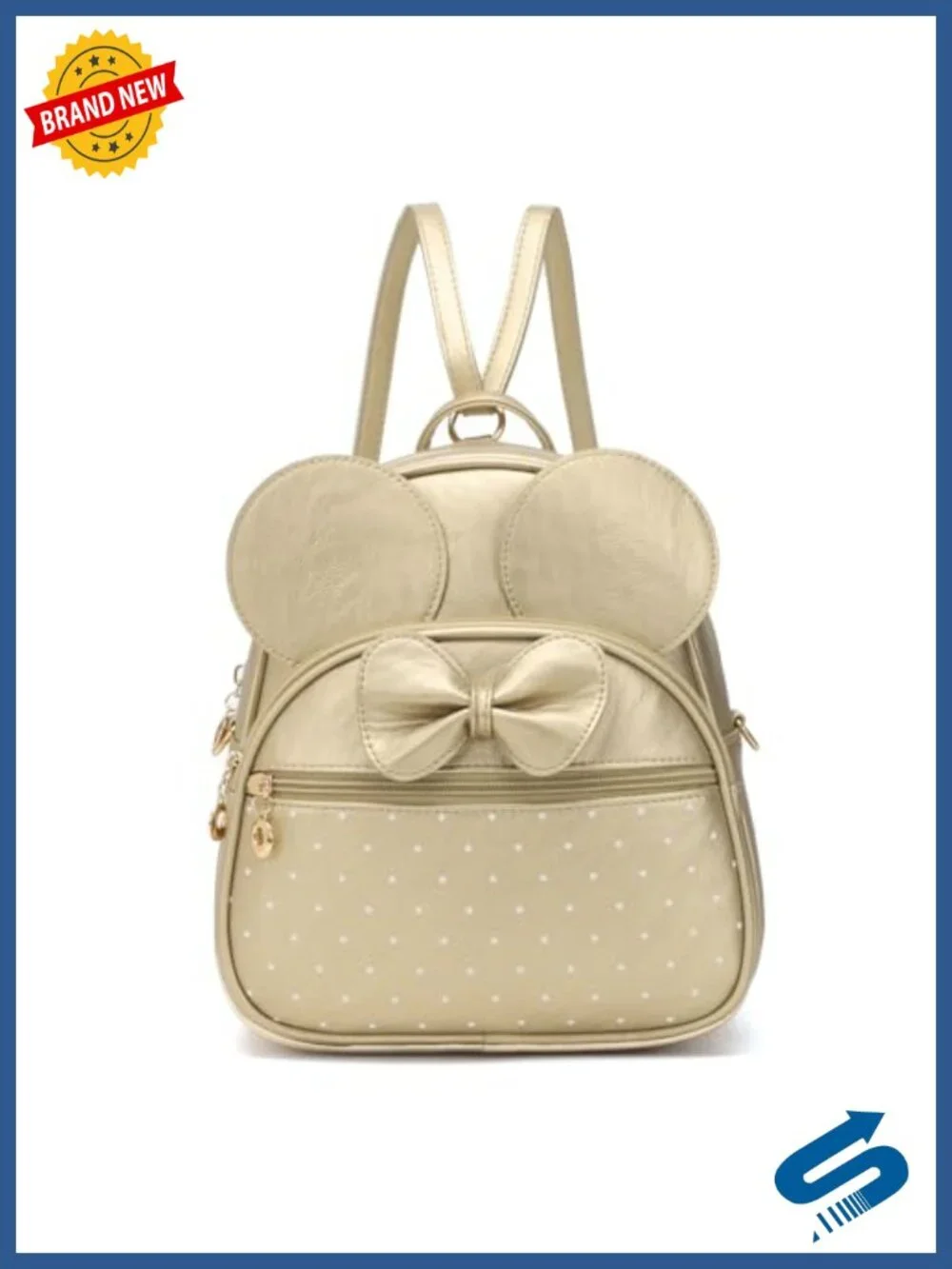 Cute Mini Backpack Bowknot Polka Dot Daypack Convertible Shoulder Bag for Women